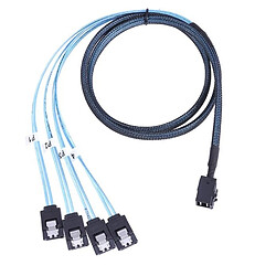 Wewoo Mini SAS SFF-8643 Host à 7 broches 4 SATA cible disque dur 6Gbps Data Server Raid Cable, Longueur: 1m