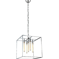 EPIKASA Suspension Telaio, Argent, Verre, 35,5x35,5x150 cm