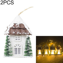 Wewoo 2 PCS Noël Creative Warm Light Cabin Décoration Accessoires Scène Marron