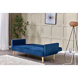 Acheter Concept Usine Canapé scandinave convertible 3 places velours bleu nuit BERLIN