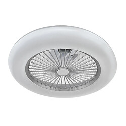 Ventilateur de plafond TORNADO argent, 5 pales, 48W LED 3000-6000K, H19xP.55cm