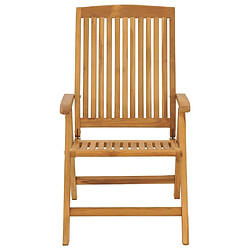 Avis Maison Chic Lot de 4 Chaises de jardin inclinables,Fauteuil d'extérieur bois massif teck -MN22733