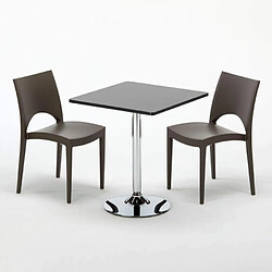 Avis Grand Soleil Table Noir et 2 Chaises Colorées Polypro