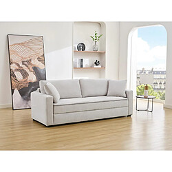 Vente-Unique Canapé 3 places convertible en tissu gris avec assise à mémoire de forme SOLDINA