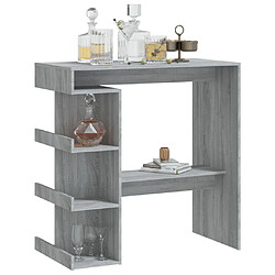 Avis vidaXL Table de bar et étagère de rangement Sonoma gris 100x50x101,5cm