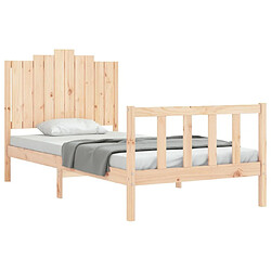 Acheter Maison Chic Cadre/structure de lit et tête de lit pour adulte - Lit Moderne Chambre 100x200 cm bois massif -MN31433