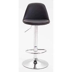 Decoshop26 Lot de 2 tabourets de bar en synthétique noir et cadre en métal hauteur réglable pieds trompette 10_0000694