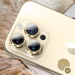 Acheter Avizar Film Caméra iPhone 14 Pro et 14 Pro Max Dureté 9H Contour Métal Doré