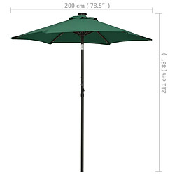 vidaXL Parasol de jardin avec lumières LED vert 200x211 cm aluminium pas cher