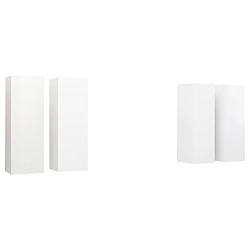 Maison Chic Meubles TV 4 pcs | Banc TV Moderne pour salon | Meuble de Rangement Blanc 30,5x30x90 cm Aggloméré -MN55966