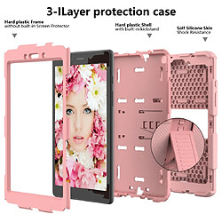 Avis Wewoo Pour Galaxy Tab A8.0 2019 / T290 Housse de protection en silicone bicolore antichoc avec support or rose