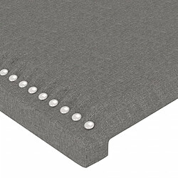 Maison Chic Tête de lit scandinave à LED,meuble de chambre Gris foncé 100x5x118/128 cm Tissu -MN50250 pas cher