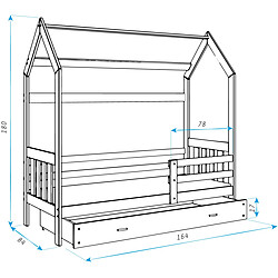 Avis Lit cabane en Pin massif 80x160 couleur Pin livré avec sommier, tiroir et matelas en mousse de 7cm offert.