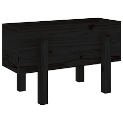 vidaXL Jardinière noir 62x30x38 cm bois massif de pin