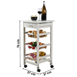 Acheter Urban Living Desserte à roulettes avec 1 tiroirs et 3 paniers - H. 76 cm - Blanc