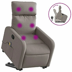 Maison Chic Fauteuil Relax pour salon, Fauteuil inclinable de massage Taupe Tissu -GKD83964