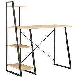 Maison Chic Bureau solide,Table de travail,Bureau d'ordinateur avec étagère Noir et chêne 102x50x117 cm -GKD86628