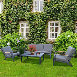 Mes Salon de jardin en aluminium 5 places + table basse