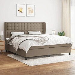 vidaXL Sommier à lattes de lit avec matelas Taupe 200x200 cm Tissu