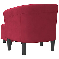 Acheter vidaXL Chaise cabriolet avec repose-pied rouge bordeaux velours