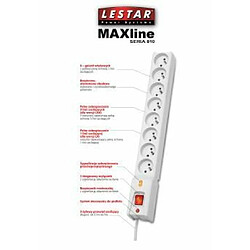 Lestar latte contre les surtensions LX 810, 1L, 3m, gris