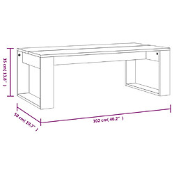 vidaXL Table basse chêne fumé 102x50x35 cm bois d'ingénierie pas cher