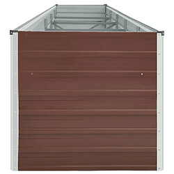 Avis vidaXL Lit surélevé de jardin Acier galvanisé 400x80x77 cm Marron