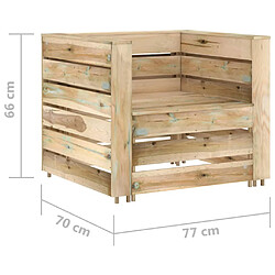 vidaXL Salon de jardin palette 2 pcs Bois de pin imprégné pas cher