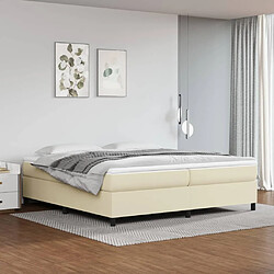 Maison Chic Lit Adulte - Lit simple Lit à sommier tapissier avec matelas moelleux - Meuble de Chambre - Crème 200x200cm Similicuir -MN38672