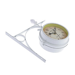 créatif intérieur suspendu extérieur double horloge murale latérale blanc pas cher