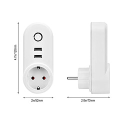 Avis Yonis Prise Connectée ZigBee 3.0 Double USB Contrôle Vocal 16A Blanc