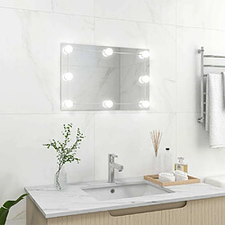 Maison Chic Miroir mural avec lampes LED | Miroir Décoration pour Maison Salle de Bain Rectangulaire Verre -GKD68116