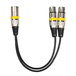 Wewoo 2055MFF-03 Câble audio micro XLR 2 In1 mâle à double femellelongueur 0,3 m jaune