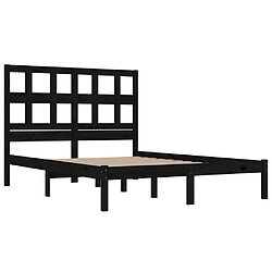 Avis vidaXL Cadre de lit sans matelas noir 140x190 cm bois de pin massif