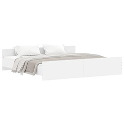 Maison Chic Lit adulte - Cadre Structure de lit avec tête de lit Contemporain et pied de lit blanc 180x200 cm -MN29132