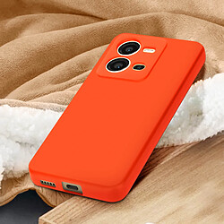 Avizar Coque pour Vivo X80 Lite Silicone Semi-Rigide Finition Mate Dragonne Rouge pas cher