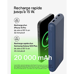 SANAG Batterie Externe Usb-C 20000Mah (Power Bank Puissance De 20K, Entrée Et Sortie Usb-C, 2 Ports Usb-A, Câble Usb-C Vers Usb-A Fourni, Pour Iphone, Galaxy, Pixel, Ipad, Airpods, Etc.) - Bleu pas cher