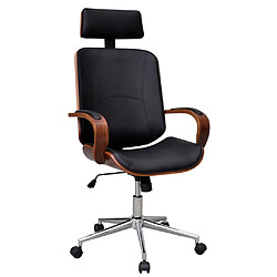 Maison Chic Chaise Gaming | Chaise de bureau Ergonomique Fauteuil avec appuie-tête Bois cintré Similicuir -GKD62822