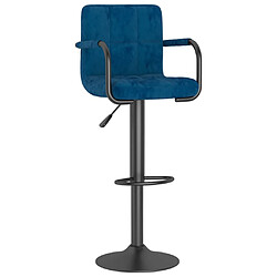 vidaXL Tabouret de bar Bleu Velours