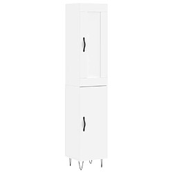 vidaXL Buffet haut Blanc 34,5x34x180 cm Bois d'ingénierie