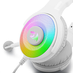 Redragon H350 Micro Casque Filaire Supra-Auriculaire Stéréo Jack 3.5mm Microphone Détachable Rétroéclairage RVB Dynamique Blanc pas cher