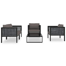 Avis Maison Chic Salon de jardin 5 pcs + coussins - Mobilier/Meubles de jardin - Table et chaises d'extérieur Résine tressée Anthracite -MN92886