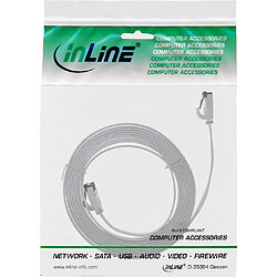 InLine - Patch-Kabel - RJ-45 (M) bis RJ-45 (M) - 7,5m - U/FTP, PiMF - CAT 6a - halogenfrei, geformt, ohne Haken, verseilt, flach - Grau (75707)