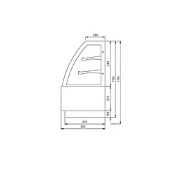 AFI COLLIN LUCY? Vitrine Réfrigérée Bombée à Pâtisseries 4 faces Vitrées - L 900 mm - AFI Collin Lucy
