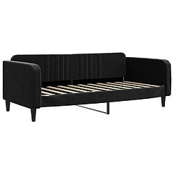 vidaXL Lit de repos sans matelas noir 90x190 cm velours