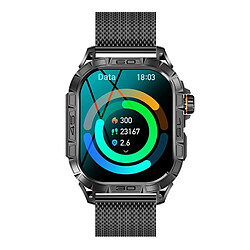 Yonis Montre Connectée Sportive Noir Acier Bluetooth