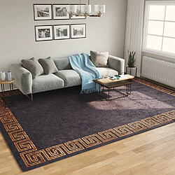 vidaXL Tapis lavable noir et doré 400x300 cm antidérapant