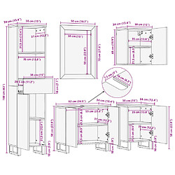 vidaXL Ensemble de meubles de salle de bain 5 pcs bois massif d'acacia pas cher