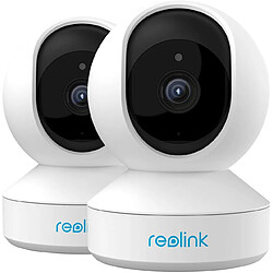 REOLINK 2pcs Caméra Surveillance Interieure 4MP - E1 Pro - Caméra IP Pan Tilt WiFi CCTV Audio Bidirectionnel, Détection de Mouvement pour maison 