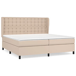 vidaXL Sommier à lattes de lit avec matelas Cappuccino 200x200 cm